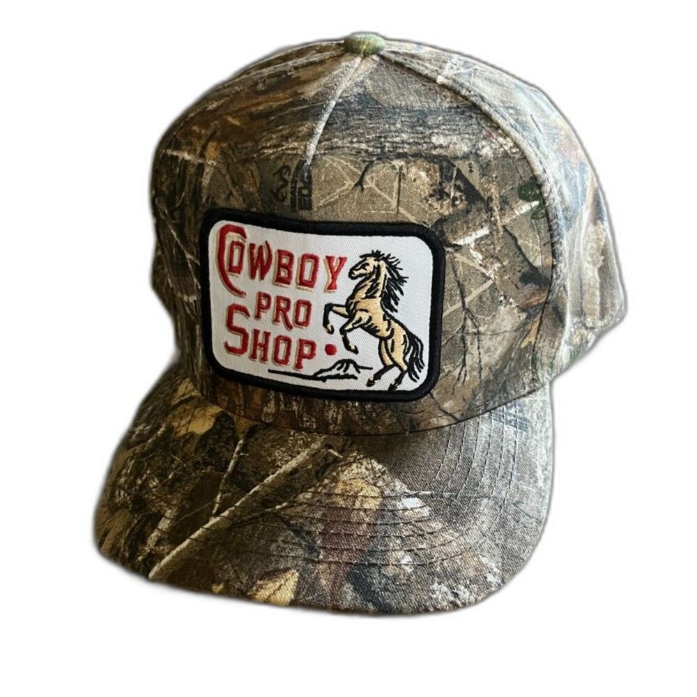 Sendero Cowboy Pro Shop RealTree Edge Camo Snapback Hat NWOT